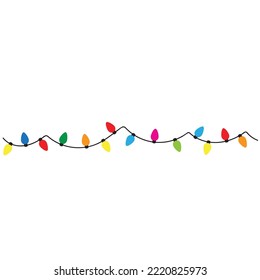 Hanging Christmas light string vector cartoon illustration