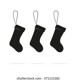 Hanging christmas socks illustration.