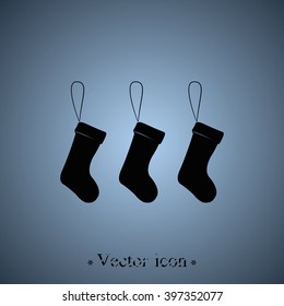 Hanging christmas socks illustration.