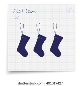 Hanging christmas socks illustration.