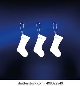 Hanging christmas socks illustration.