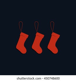 Hanging christmas socks illustration.