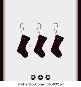 Hanging christmas socks illustration.