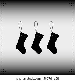 Hanging christmas socks illustration.