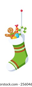 Hanging Christmas stockings vector illustration