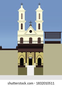 The Hanging Church At Cairo Egypt Vector Design