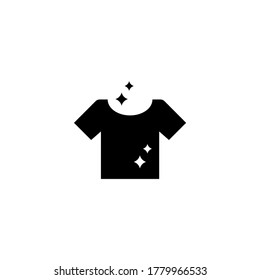Hanging Clean T-shirt, Clean Clothes. Flat Vector Icon illustration. Simple black symbol on white background. Hanging Clean T-shirt, Clean Clothes sign design template for web and mobile UI element
