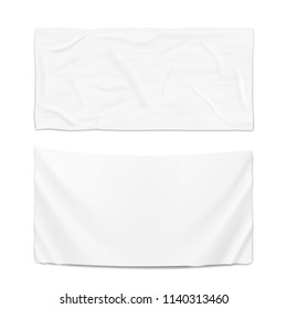 Hanging Clear White Flag Template. EPS10 Vector