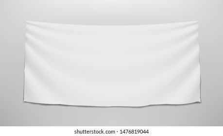 Hanging Clear White Flag Template. EPS10 Vector