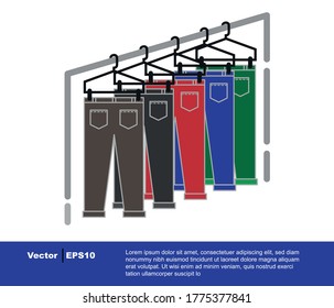 hanging clothes, fashion and textile concept, design for mobile application and web page.
