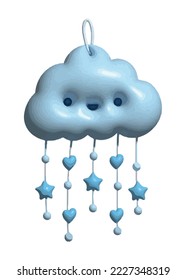 hanging cloud toy its boy, icon isolated