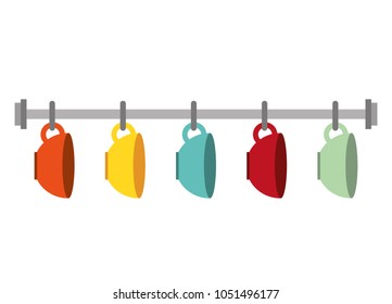hanging coffee cups multicolor decoration