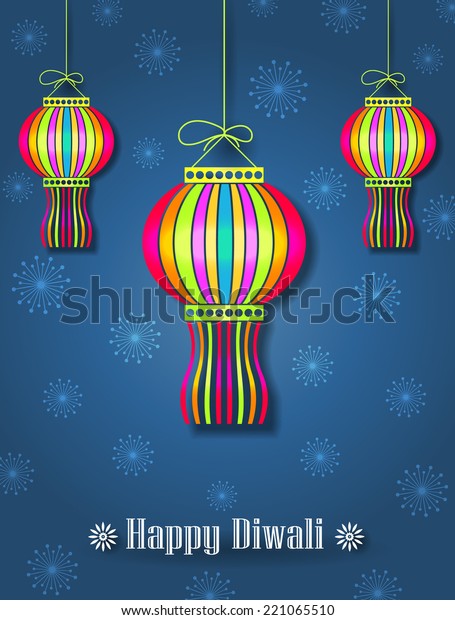 Hanging Colorful Diwali Lamps Kandils Diwali Stock Vector (royalty Free 