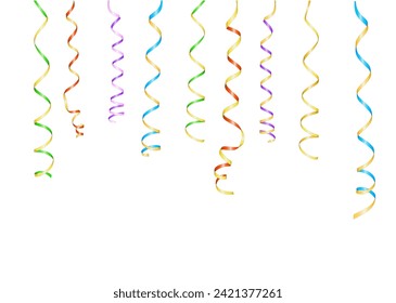 Hanging colorful streamers group as a template
Vector illustration isolated on white background
