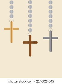 hanging cross image accessories with various colors, empty space to fill in writing, white background