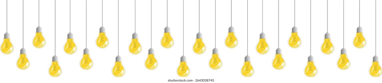 A hanging decoration in the form of a light bulb. Glowing bulbs hang down.