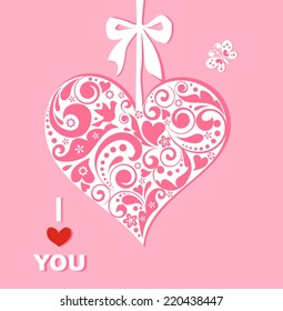 Hanging decorative heart