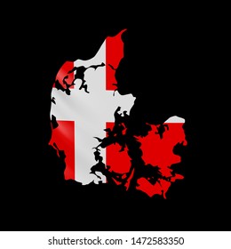 Denmark Flag Map Flat Design Icon Stock Vector (Royalty Free) 478252552