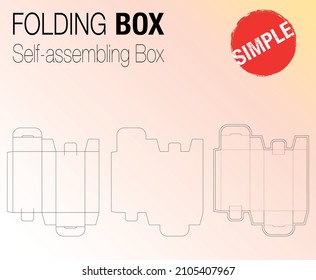 Hanging Die Cut Box , Prepared for real cardboard production ,Hanging Self-assembling Folding Box. Ease of assembly, no need for glue.