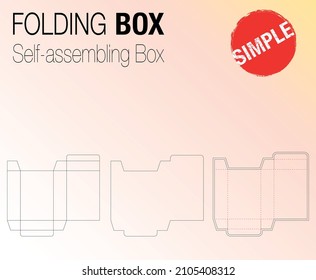 Hanging Die Cut Box , Prepared for real cardboard production ,Hanging Self-assembling Folding Box. Ease of assembly, no need for glue.