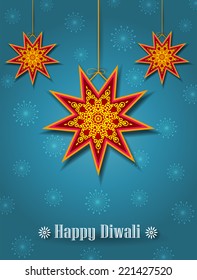 Hanging Diwali Start Shape Lamps (Kandil) - Diwali Festival Background 