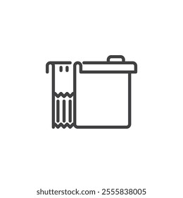 Hanging Documents line icon. linear style sign for mobile concept and web design. Documents hanging on a rail outline vector icon. Symbol, logo illustration. Vector graphics