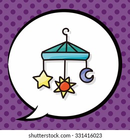 hanging doodle, speech bubble