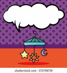 hanging doodle, speech bubble