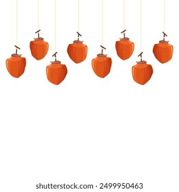 Hanging dried persimmons. Hoshigaki or Gotgam. 