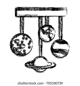 hanging earth and others planet space icon