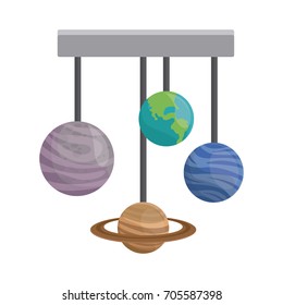 hanging earth and others planet space icon