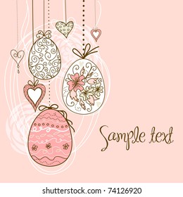 Hanging easter eggs
