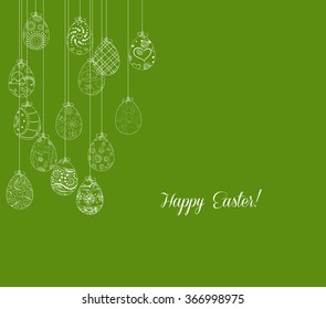 Hanging easter eggs ornament card