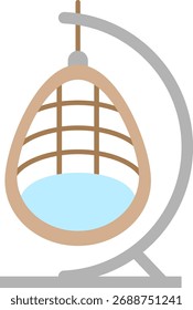 Ilustración vectorial de silla de huevo colgante