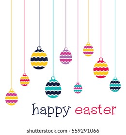 Hanging Egg Decoration. Happy Easter Card