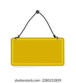 hanging empty sign board vector illustration, Realistic blank signboard, board sign empty design, plain hanging board