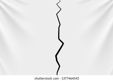 Hanging empty torned white cloth. Blank concept. Vector illustration