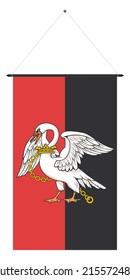 hanging flag of buckinghamshire . vector illustration isolated on white background