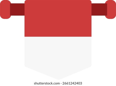 design de ícone de estilo plano de bandeira pendurada