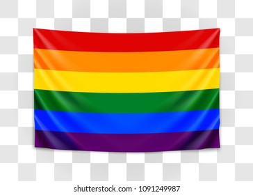 Hanging Flag Of Lgbt. Tolerance Concept. Vector Illustration