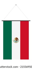 bandera colgante de méxico. ilustración vectorial aislada en fondo blanco