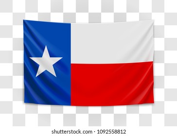 Hanging flag of Texas. State flag concept. Vector illustration.