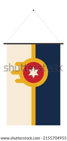 hanging flag of tulsa. vector illustration isolated on white background