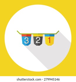 hanging flat icon with long shadow