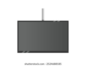 Hanging flat screen television. Simple flat illustration