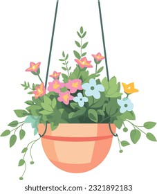 hanging flower pot, plant pot illustration, hanging flower pot, plant pot for home decor