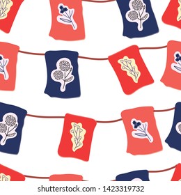hanging flowers card vector seamless pattern with white background. Great for wallpaper,backgrounds,gifs,surface pattern design,packaging design projects, stationary,fabric