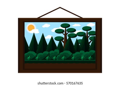hanging frame picture vector and illustration