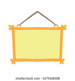 hanging frame vector design. digital hand drawn style. grain texture