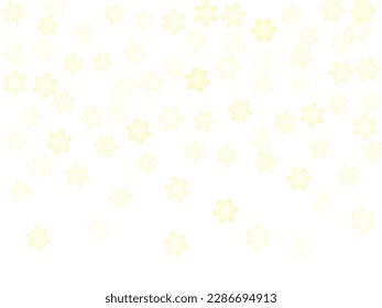 Hanging glitter snowflake.  Falling snow with golden glitter snowflakes for party invite. Vector illustration.